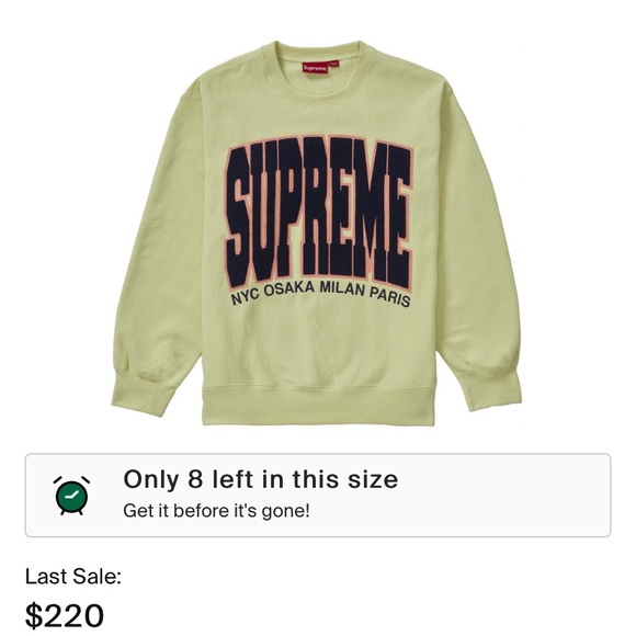 Supreme Other - Supreme Cities Arc Crewneck Yellow